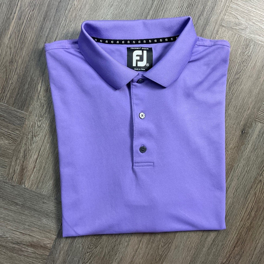 FootJoy ProDry Pique Short Sleeve Golf Tennis Logo Polo Shirt Mens XXL Purple